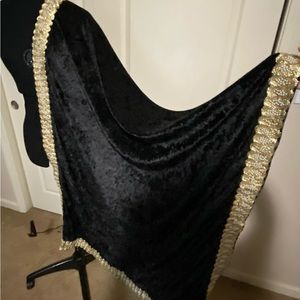Ethnic Punjabi Indian Pakistani Black velvet dupatta shawl chunni with lace